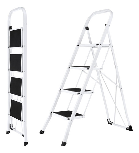 Taburete Plegable De 4 Escalones Con Pasamanos Amplio Y Segu