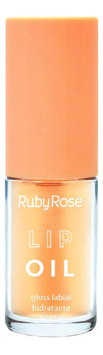 Óleo labial, hidratante labial, 6 aromas, rosa rubi, cor laranja