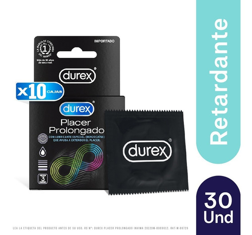 Condones Durex Placer Prolongado X - Unidad a $5366