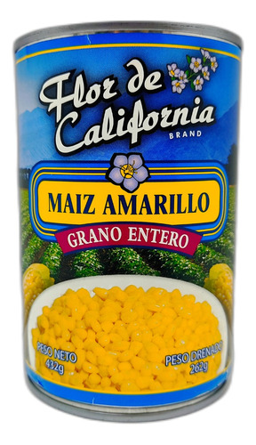 Caja 24 Lata Maiz Amarillo Flor De California 432gr 0616 Ml.
