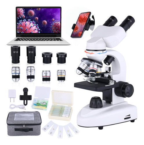 Microscopio Profesional 40x-2500x Con Led Dual