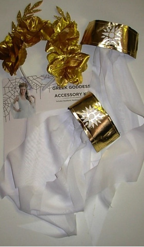 Imagen 2 de 3 de Set Diosa Griega Tiara Laureles Disfraz Cotillon Halloween