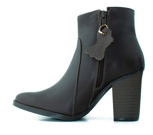 Imagen 3 de 5 de Botin Vaquero De Piel Con Tacón Giusto Para Mujer Mod. 20322