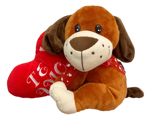 Perro De Peluche Con Corazón Y Sonido Te Amo San Valentín 