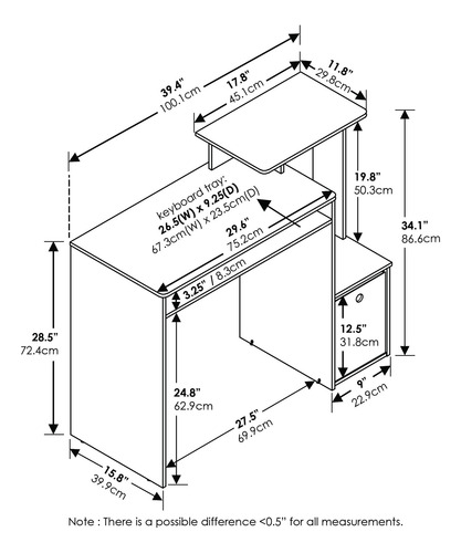 Escritorio Para Computadora Madera Multiproposito, Blanco