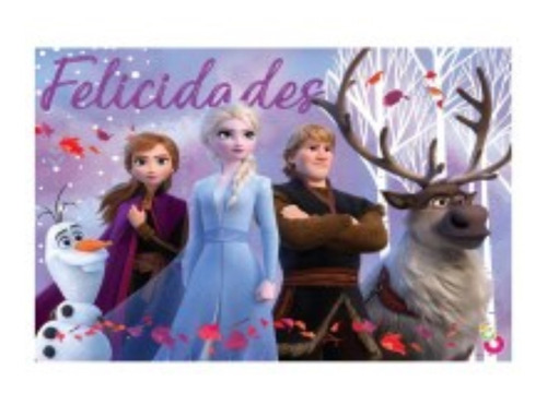 Afiche Cumpleaños Frozen 50 X 40 Cm Cotillón Oficial