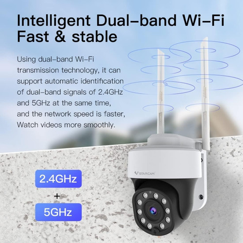Cámara Ip Wifi Seguridad Vstarcam Exterior 4mp 2.4g 5g Alarm