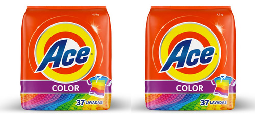 2 Pack Ace Detergente En Polvo Ropa Color 4.5 Kg