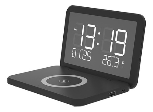 Reloj Despertador Led S Mirror Surface Con Cargador Usb