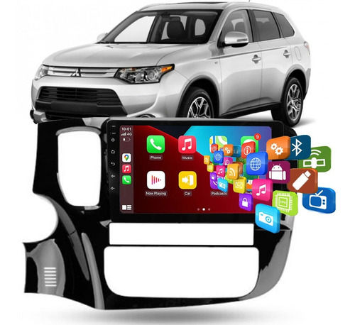 Kit Multimídia Aikon 9p Tv Android Espelha Ios Outlander V6