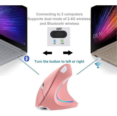 // Ratón Vertical Inalámbrico Recargable Ergonómico De 2,4 Y