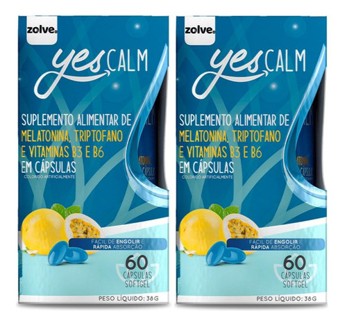 Yes Calm Zolve Kit Com 2 Caixas De 60 Cápsulas Cada