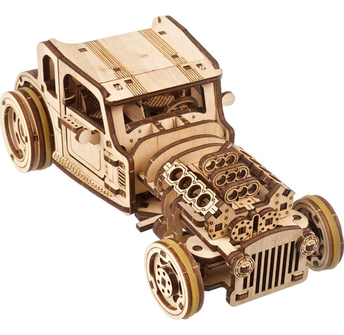 Puzle Ugears Modelo De Coche 3d Hot Rod Furious Mouse Con Mo