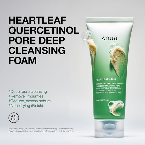 Espuma Limpiadora Profunda Anua Heartleaf Quercetinol Pore
