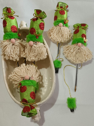 Kit 5 Canetas Papai Noel.