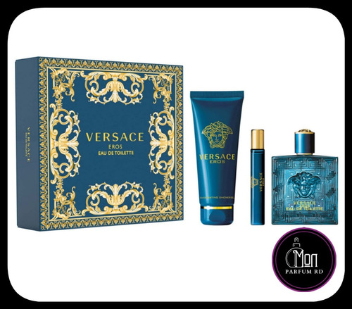 Perfume Versace Eros Caballeros. Estuche De 3 Piezas