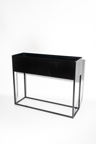 Maceta Rectangular Grande En Altura Hierro Diseño Negro Maceta Rectangular Con Altura 65cm