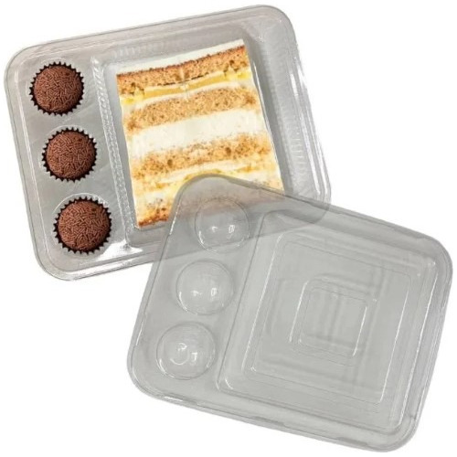 10 Embalagem Acetato Para Slice Cake E Doces Flip Box - Bolo