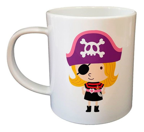 Taza De Plastico Girl Pirate Pirata Niña Dibujo Caricatura