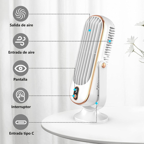 . Ventilador De Escritorio Usb Recargable Silencioso