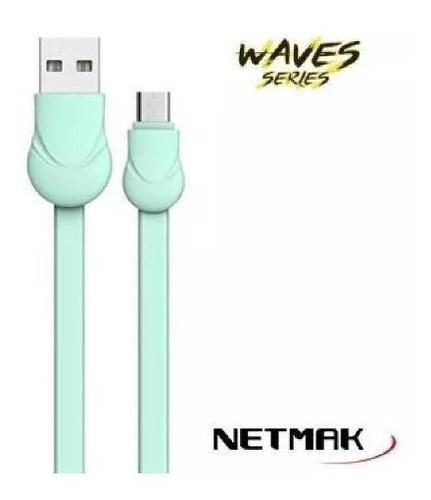 Cable Micro Usb 2.1a 1mt Waves Series White Netmak