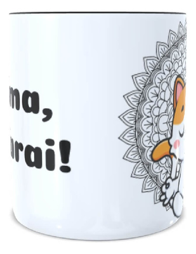 Caneca Divertida Calma Carai Geek Vip Cor Preto