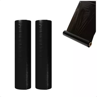 2 Bobinas Filme Stretch Preto 500 X 0,25 Total 200 Metros