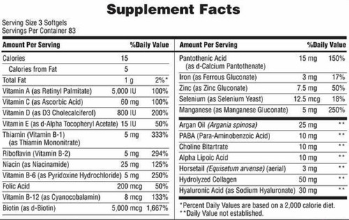 Imagen 2 de 2 de Vitamina Para Cabello Piel Y Uñas 250 Capsulas
