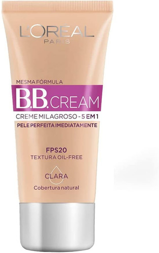 Base de maquiagem em creme L'Oréal Paris Dermo Expertise Crema milagrosa 5 en 1 tom clara - 30mL