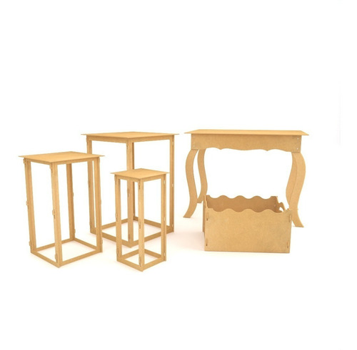Imagem 4 de 6 de Kit 4 Mesas Para Festa Decoração Prince + Cx Arabesco