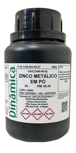 Zinco Metalico Em Pó Pa 250g