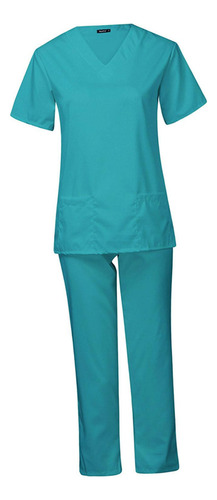 2 Conjunto De Uniforme Médico Para Mujer Con Cuello En V Y