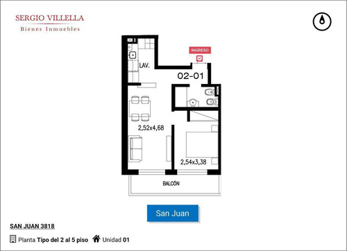 Imagen 2 de 13 de San Juan 3800 - Departamento De Un Dormitorio En Venta - Rosario