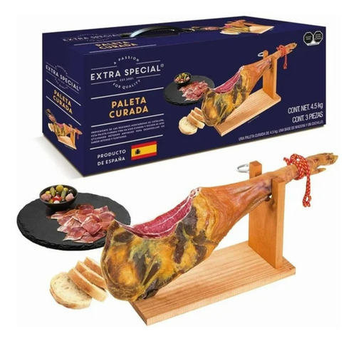 Paleta Serrana Extra Special 4.5 Kg Con Base Y Cuchillo