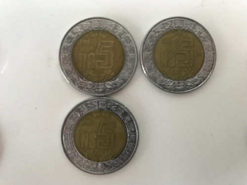Moneda 5 Nuevos Pesos México 1992- Bimetálica (familia B N$)