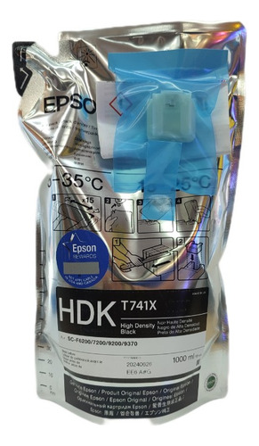 Tinta de sublimação Epson Uc Ds F6200/7200/9200 C M Y Hdk T741 preta