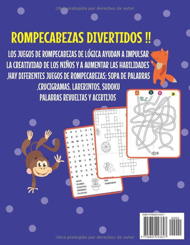 Pasatiempos Logica Y Rompecabezas Para Ninos 6-8 Anos: Juego