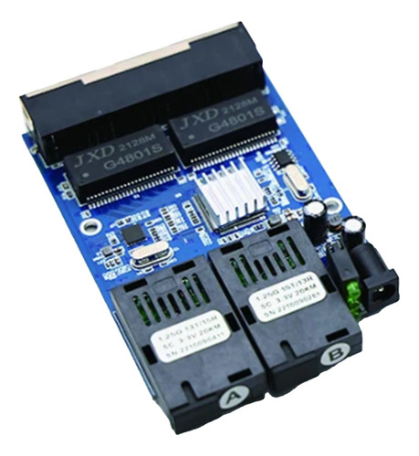 Gigabit Ethernet Switch 2 Fiber Optic  4 Rj45 Port Media Con