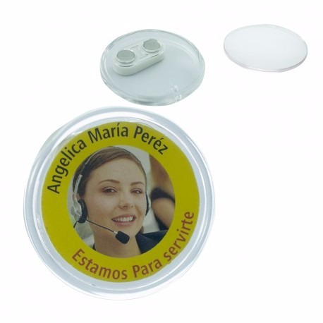 Gafetes Placas Identificacion Boton Magnetico Diametro 5cms