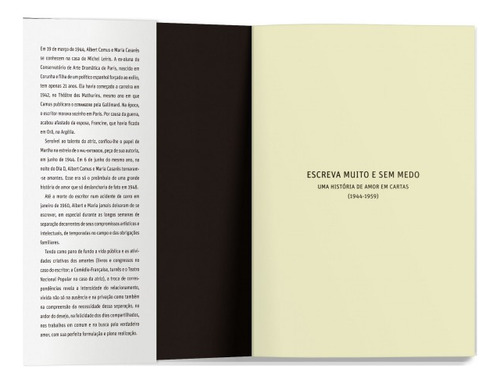 Escreva Muito E Sem Medo: Uma História De Amor Em Cartas (1944-1959), De Albert Camus., Vol. 1. Editorial Record, Capa Mole, Edição 1 Em Português, 2024