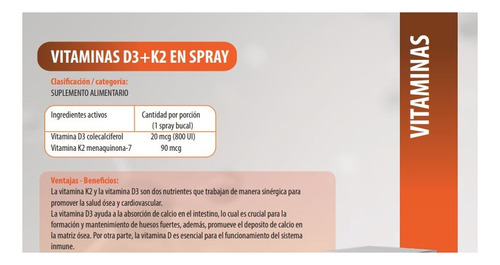 Newscience - Vitamina D3+k2 En Spray, Sabor Menthol