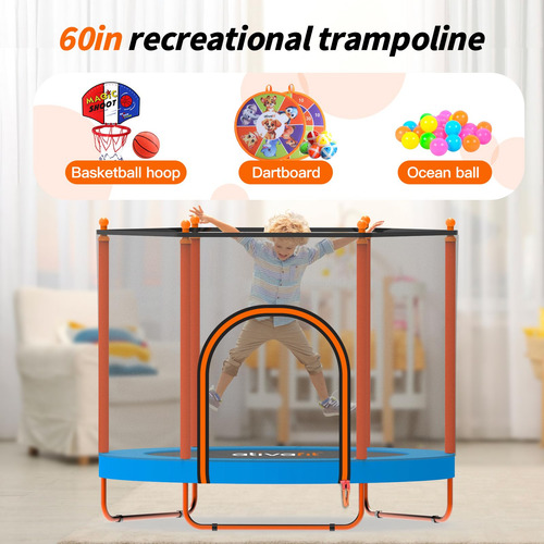 Trampolín Rebotador 1.5 Metros Con Red Para Niños Color De La Lona De Salto Color Del Cobertor De Resortes