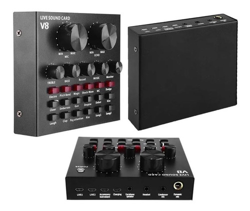 V8 Tarjeta De Sonido Conjunto De Audio Interfaz Micrófono