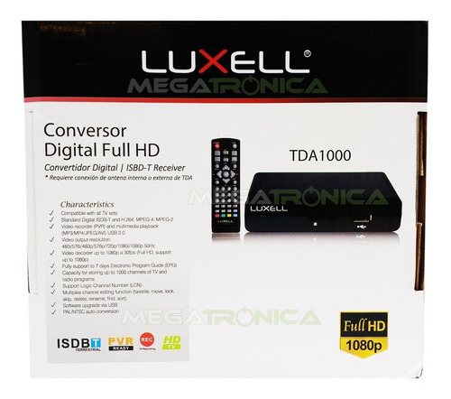 Decodificador Sintonizador Tda Tv Digital Hd Luxell Hdmi Av