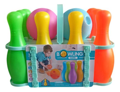 10 Mini Juego De Bolos + Pelota Para Niños