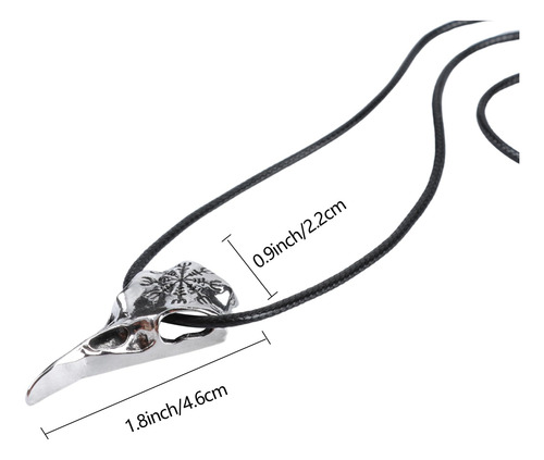 2 Collares Con Colgante De Calavera De Cuervo Vikingo,