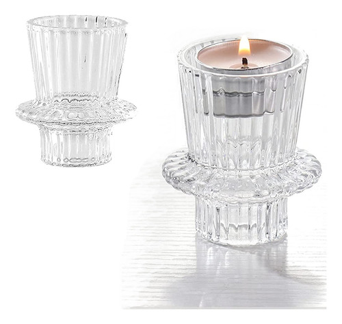10 Castiçal De Vidro Cônico Decorativo Para Velas Tealight Cor Transparente