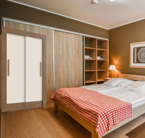 Ropero Placard 2 Puertas Corredizas Dormitorio Color Marrón