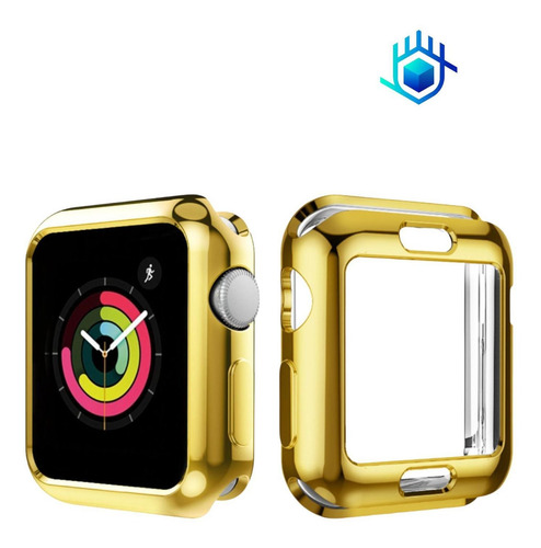 Imagen 4 de 10 de Funda Brillante Con Mica Para Apple Watch Case Hombre Mujer