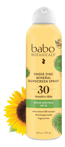 Babo Botanicals Sheer Zinc Spray Protetor Solar Contínuo Fps